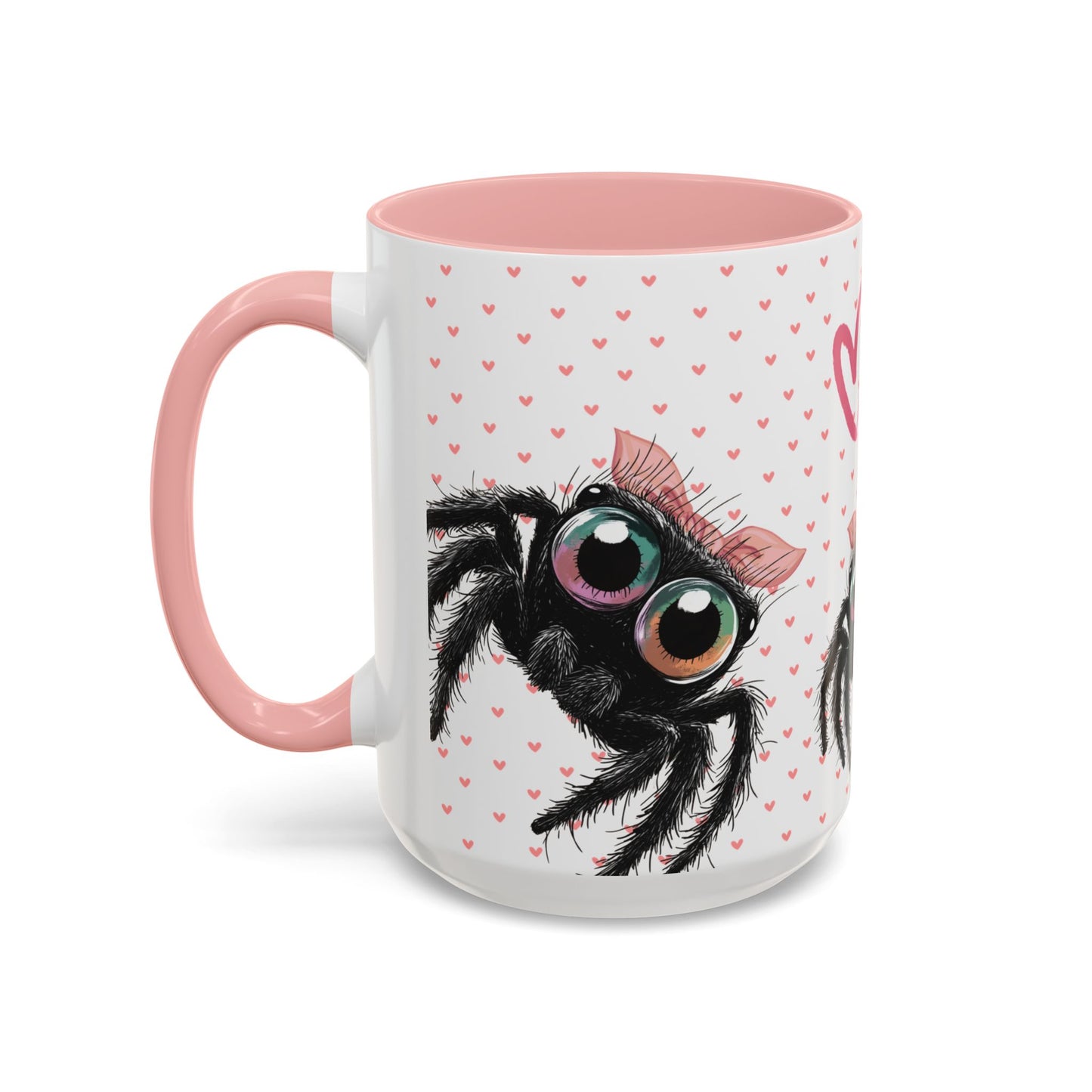 Pink Bow Jumping Spider Love Mug