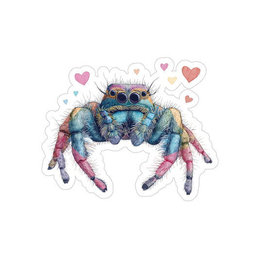 Colorful Spider Love - Fun Die-Cut Sticker