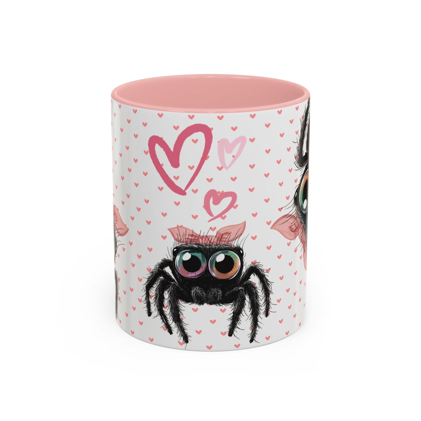 Pink Bow Jumping Spider Love Mug