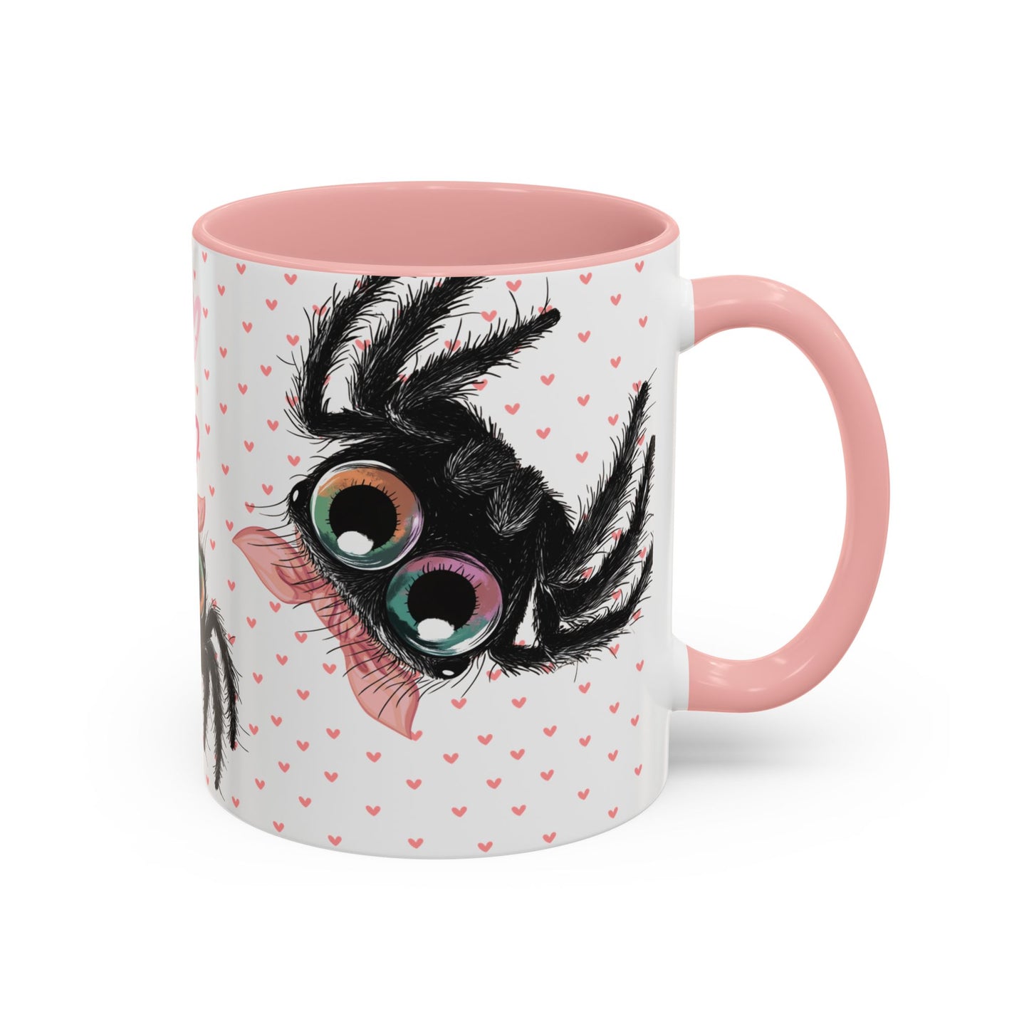 Pink Bow Jumping Spider Love Mug