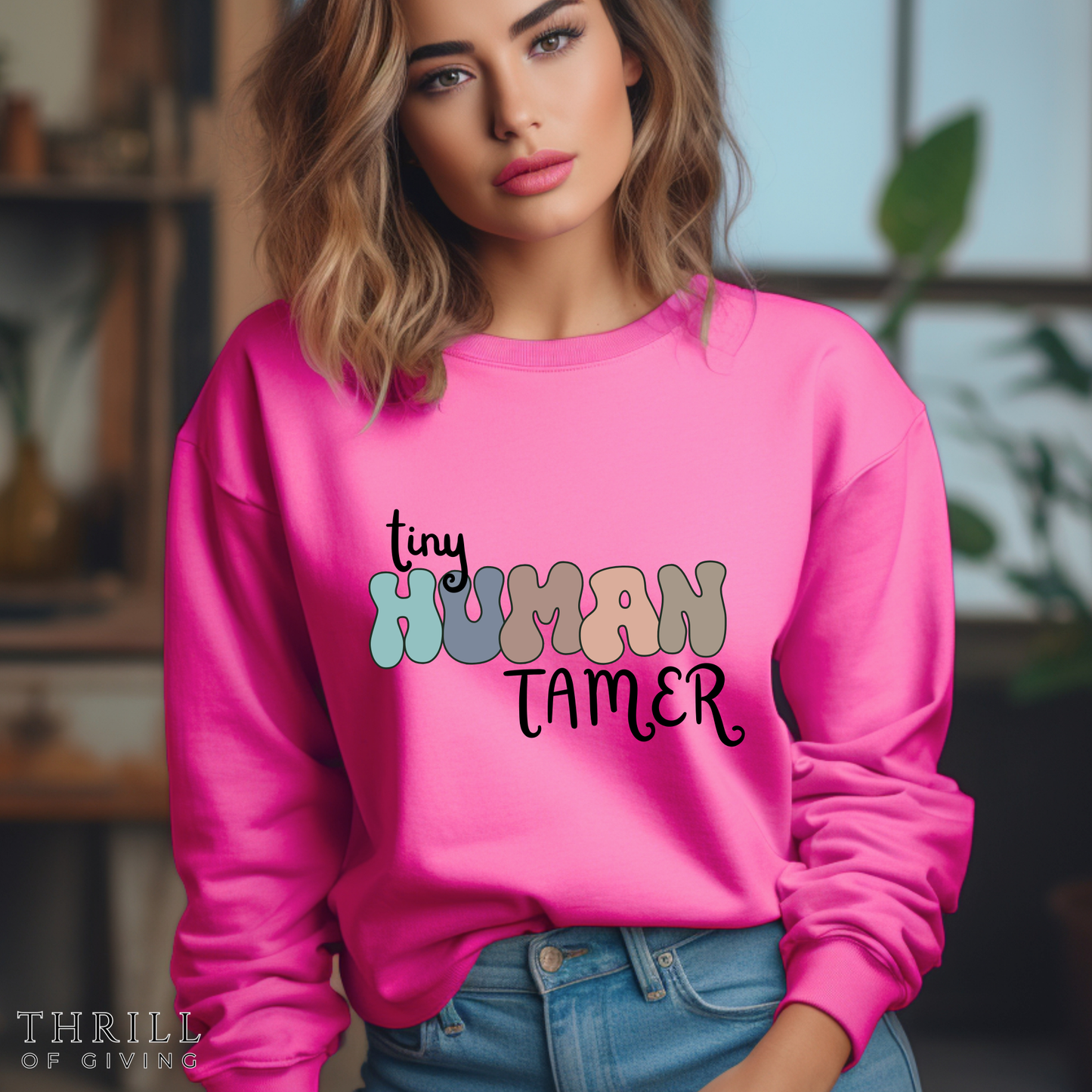 Funny Tiny HUMAN Tamer Sweatshirt
