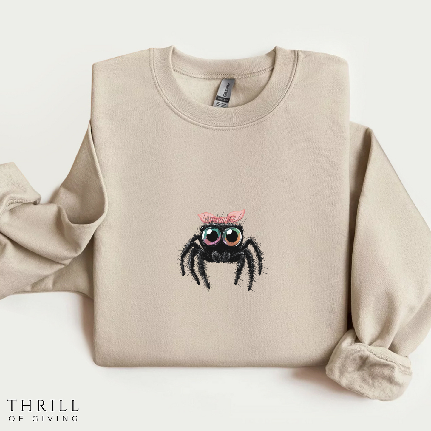 Pink Bow Jumping Spider Sweatshirt