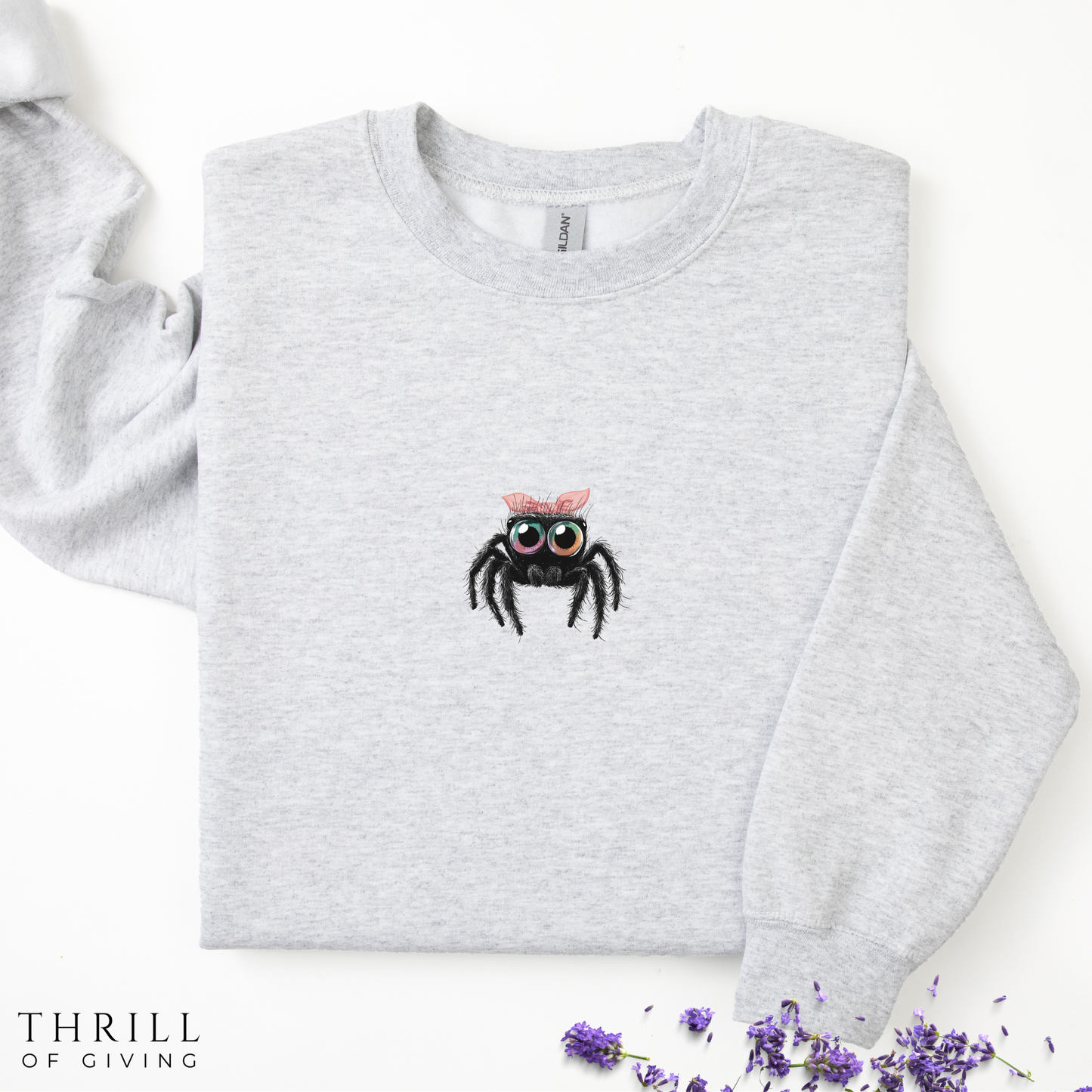 Pink Bow Jumping Spider Sweatshirt