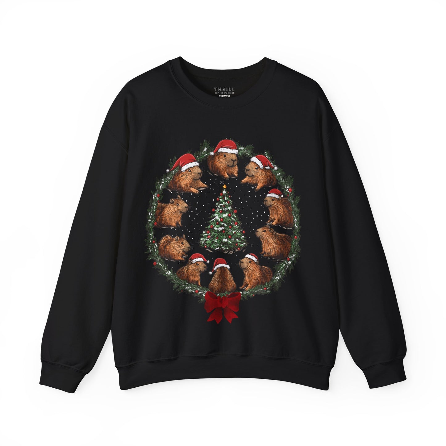 Christmas Capybara Wreath Sweatshirt