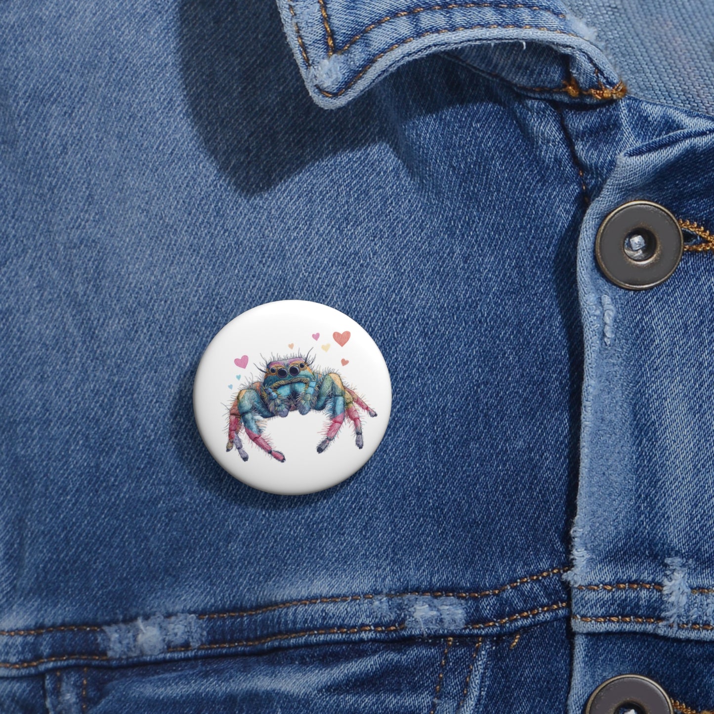 Rainbow Spider Love - Metal Pin Button