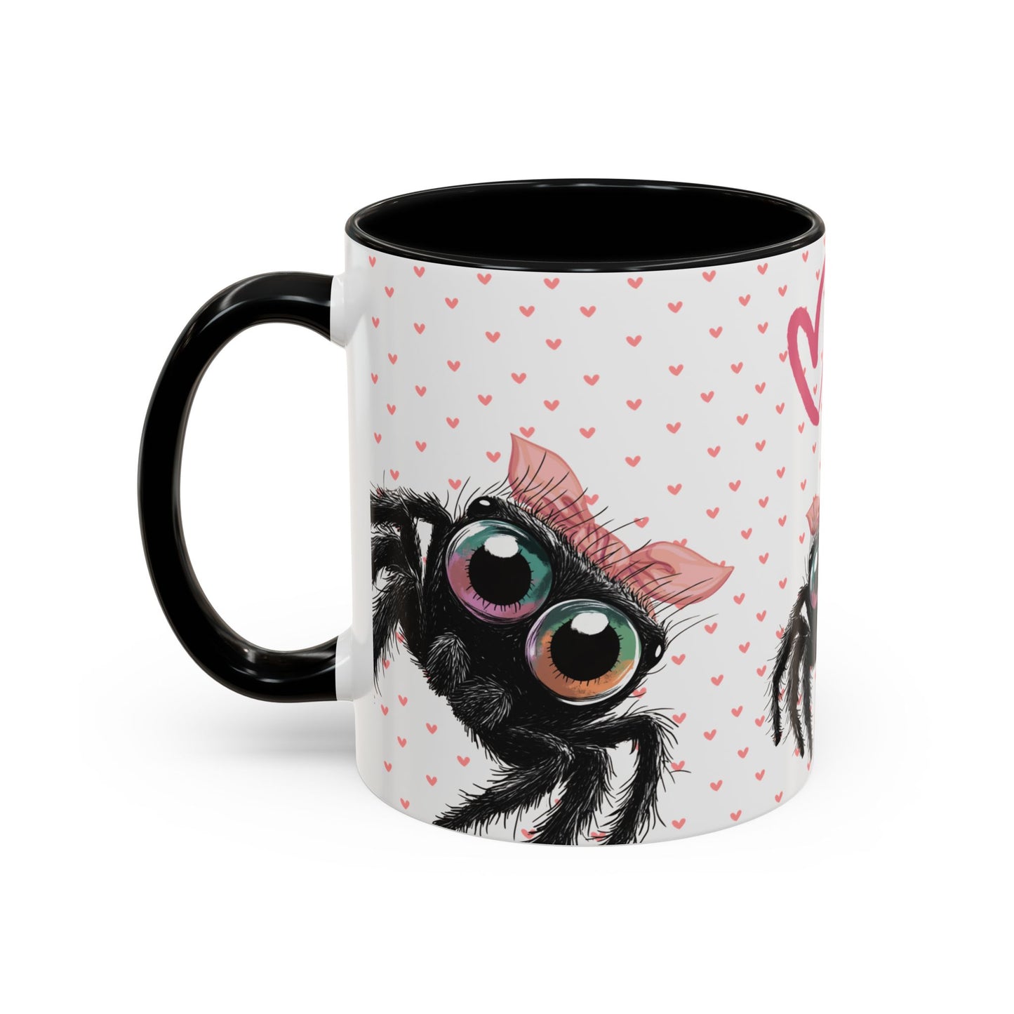 Pink Bow Jumping Spider Love Mug