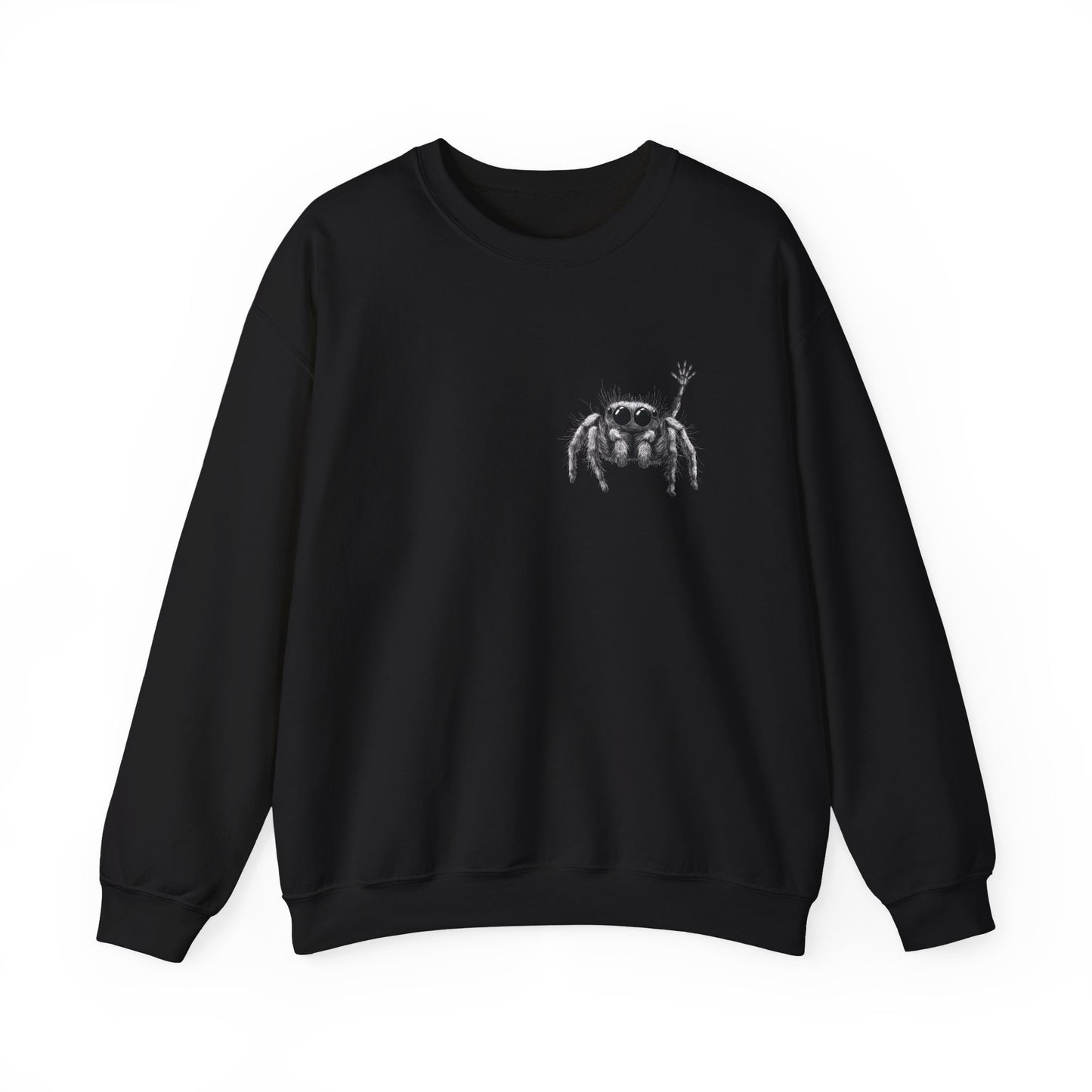 Jumping Spider Sweatshirt, Cute spider crewneck, Unique Bug Lover gift, Minimalistic spider pocket design, Gift for Jumping Spider lovers