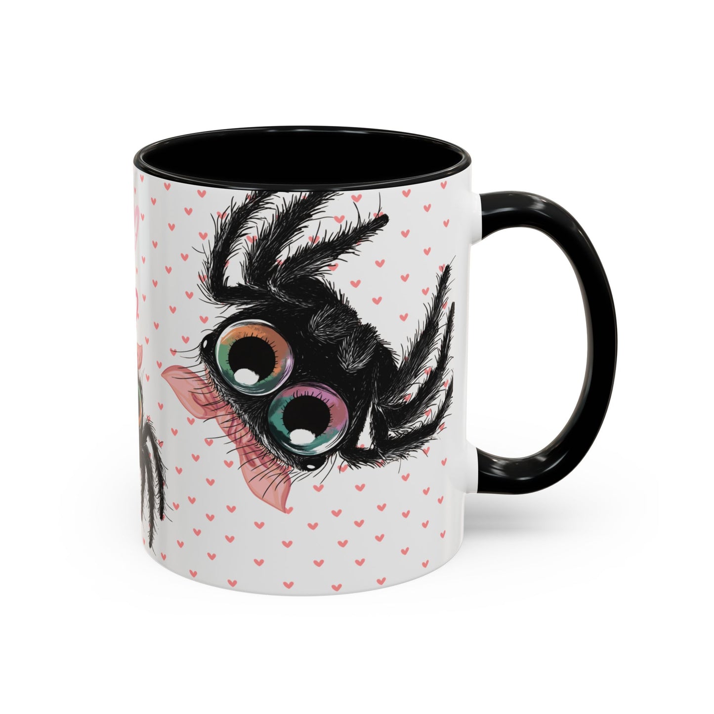 Pink Bow Jumping Spider Love Mug