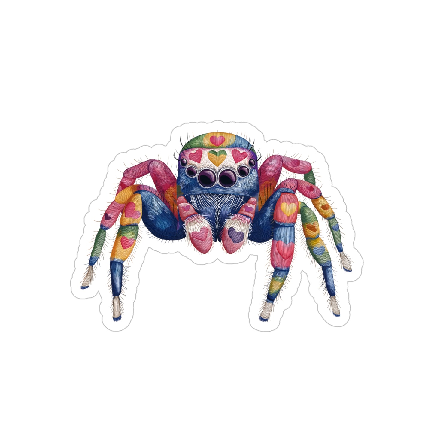 Rainbow Spider Love - Fun Die-Cut Sticker