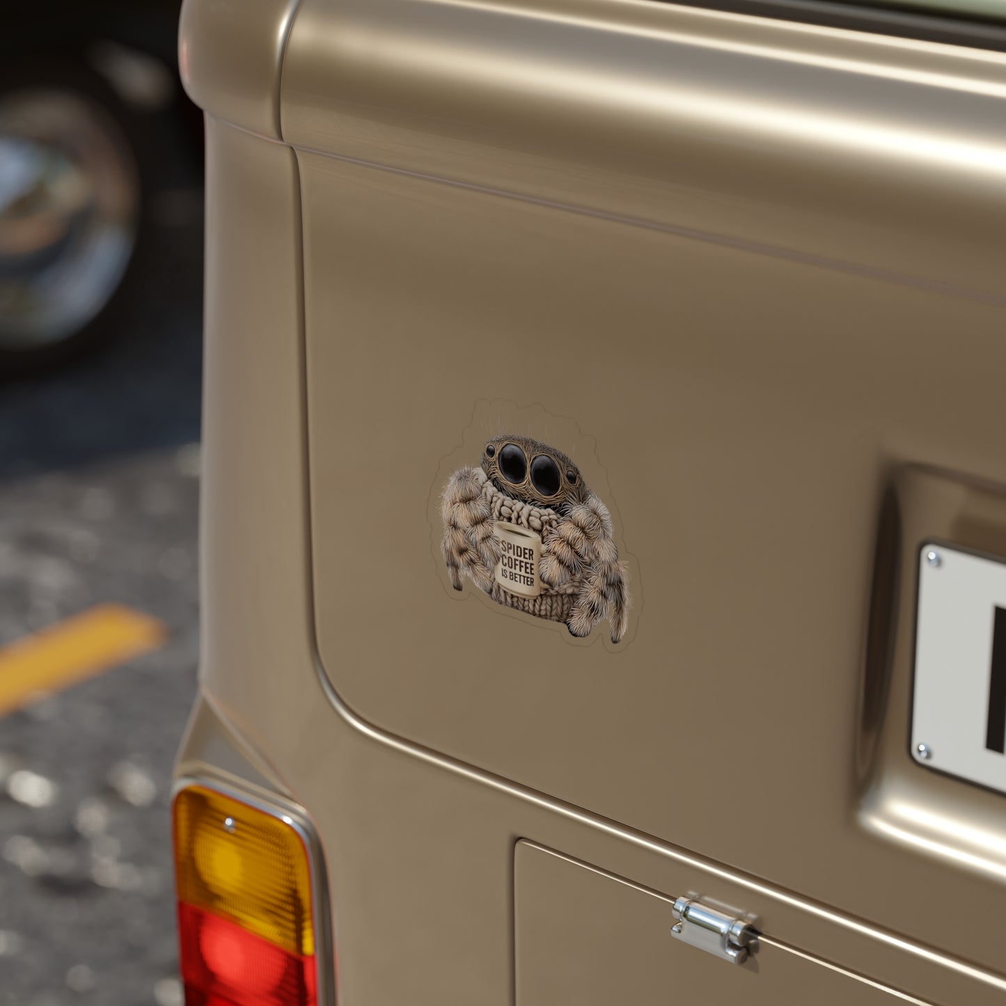 Spider Coffee is Better - Fun Die-Cut Sticker