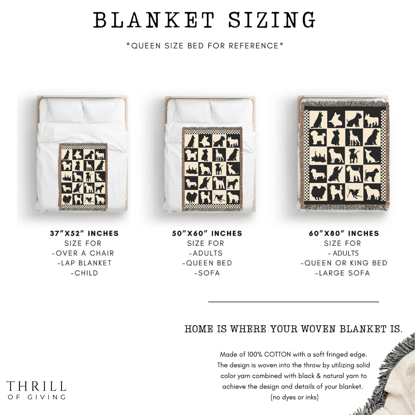Woven Checkered Dog Blanket