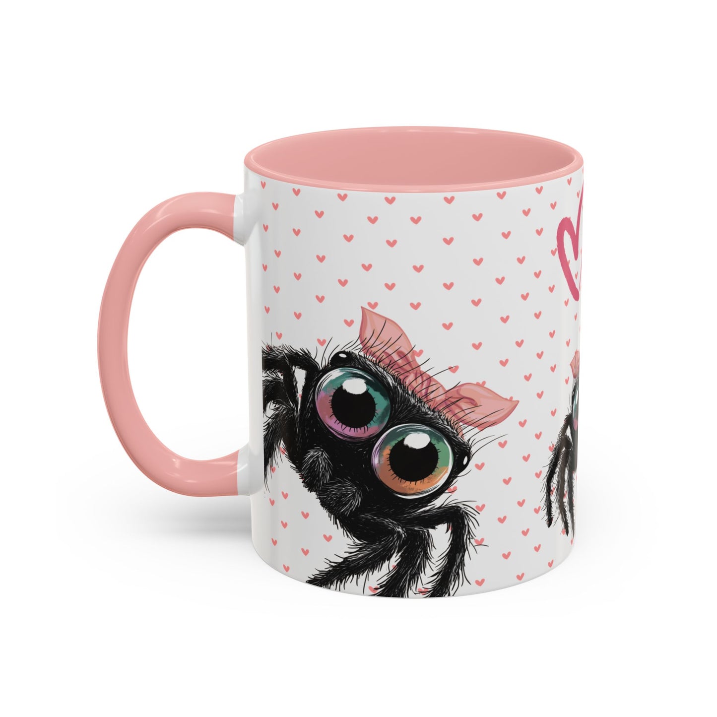 Pink Bow Jumping Spider Love Mug