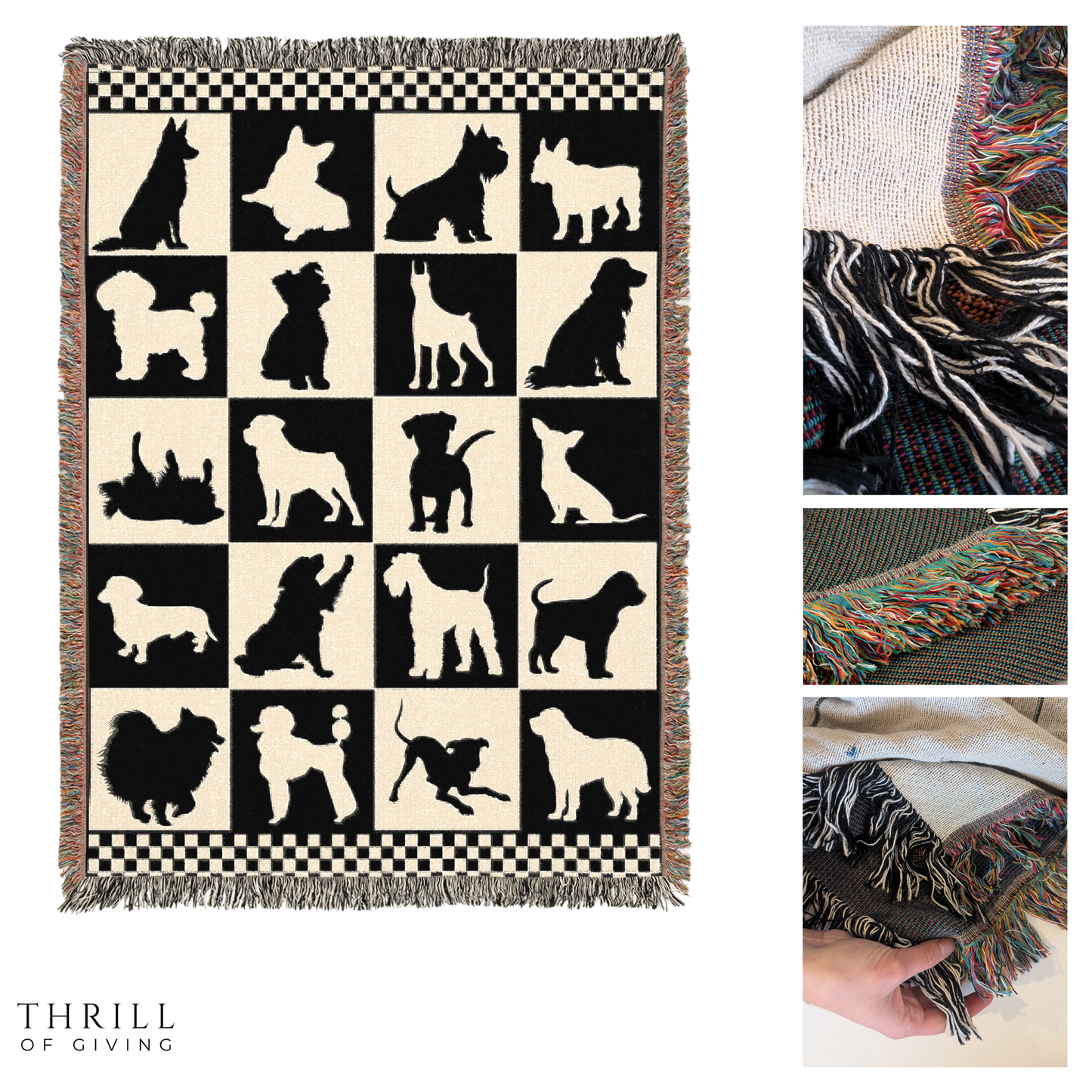 Woven Checkered Dog Blanket