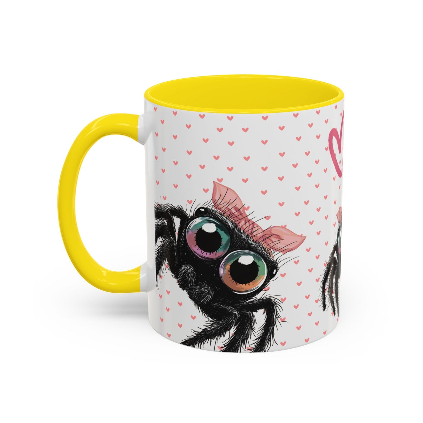 Pink Bow Jumping Spider Love Mug