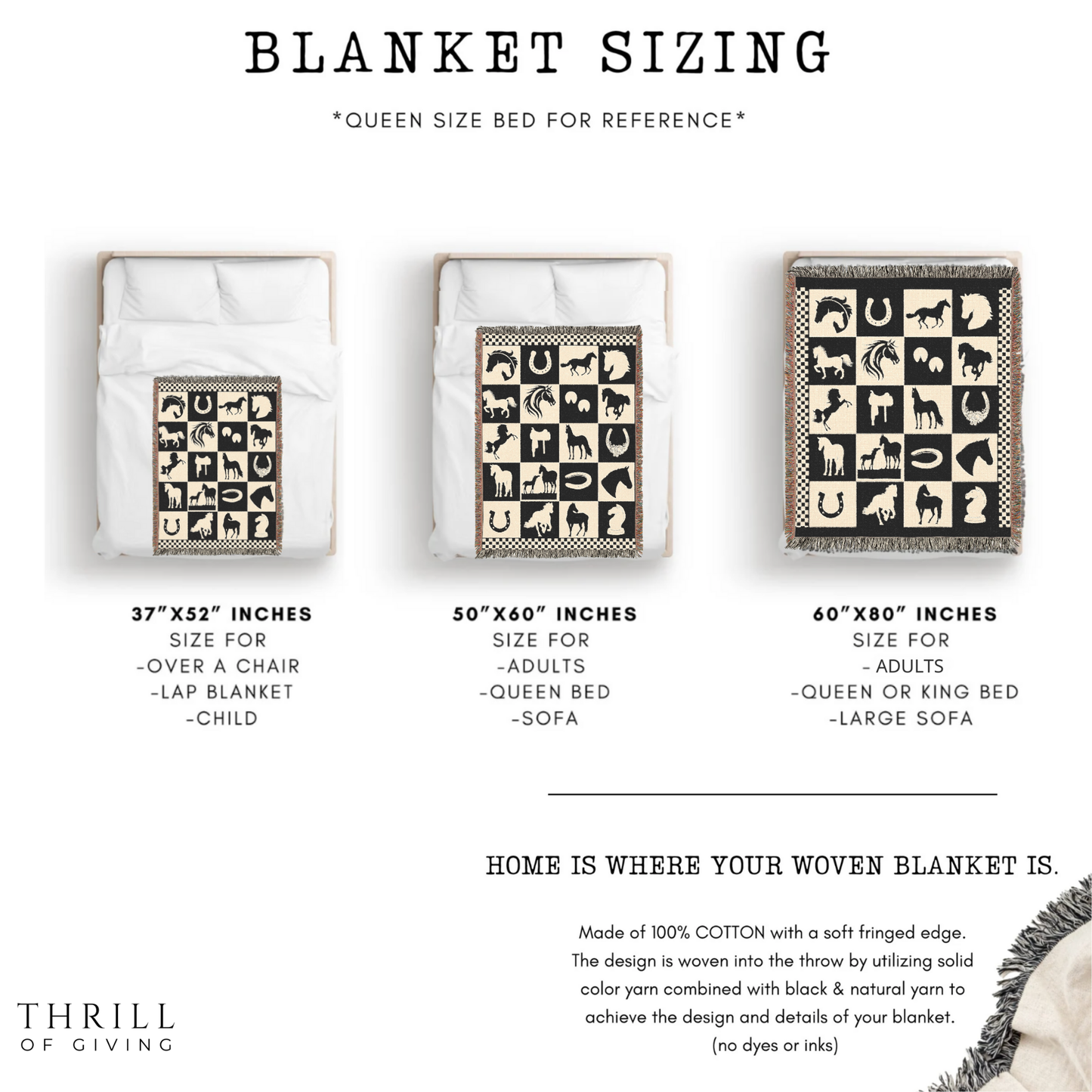 Woven Checkered Horse Blanket