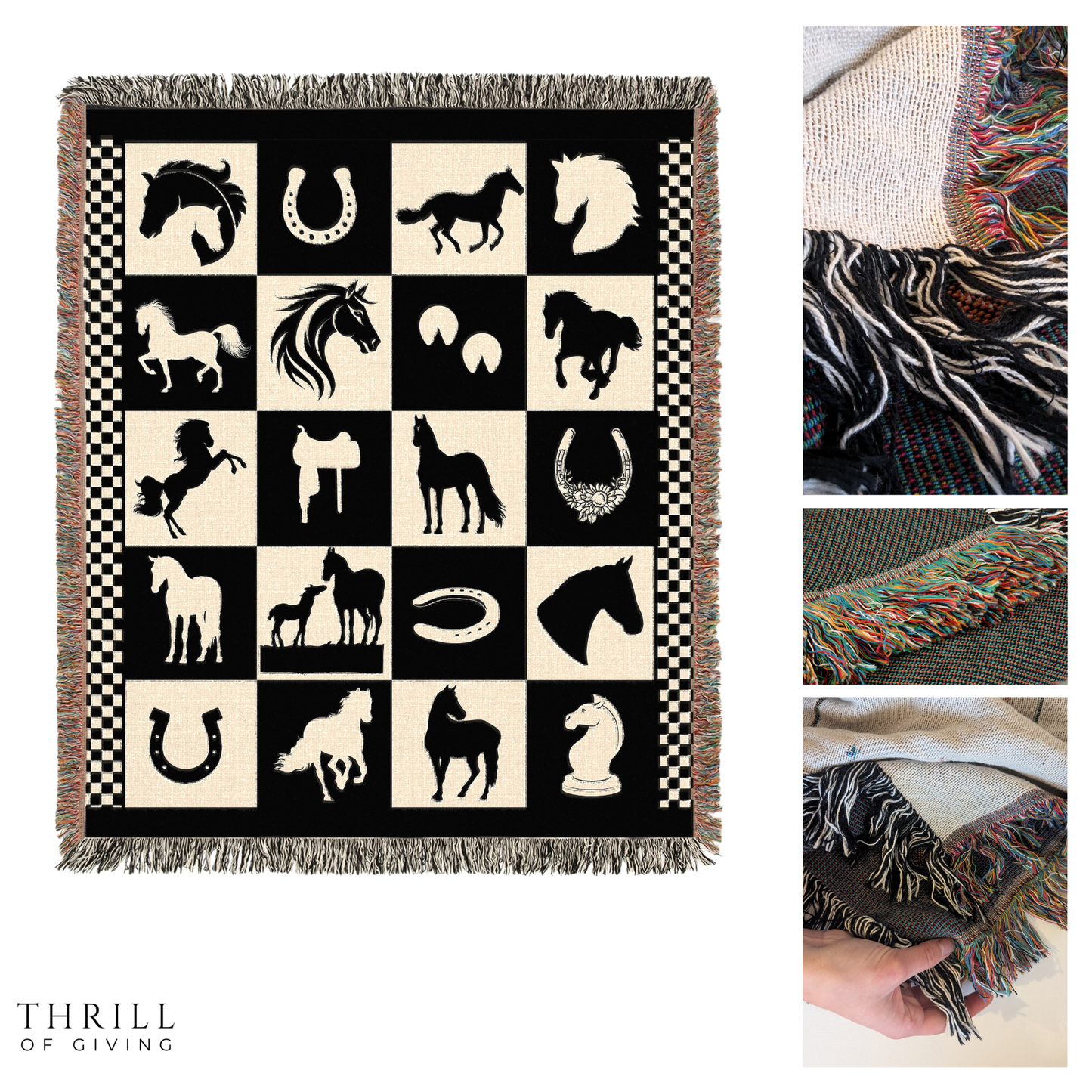 Woven Checkered Horse Blanket