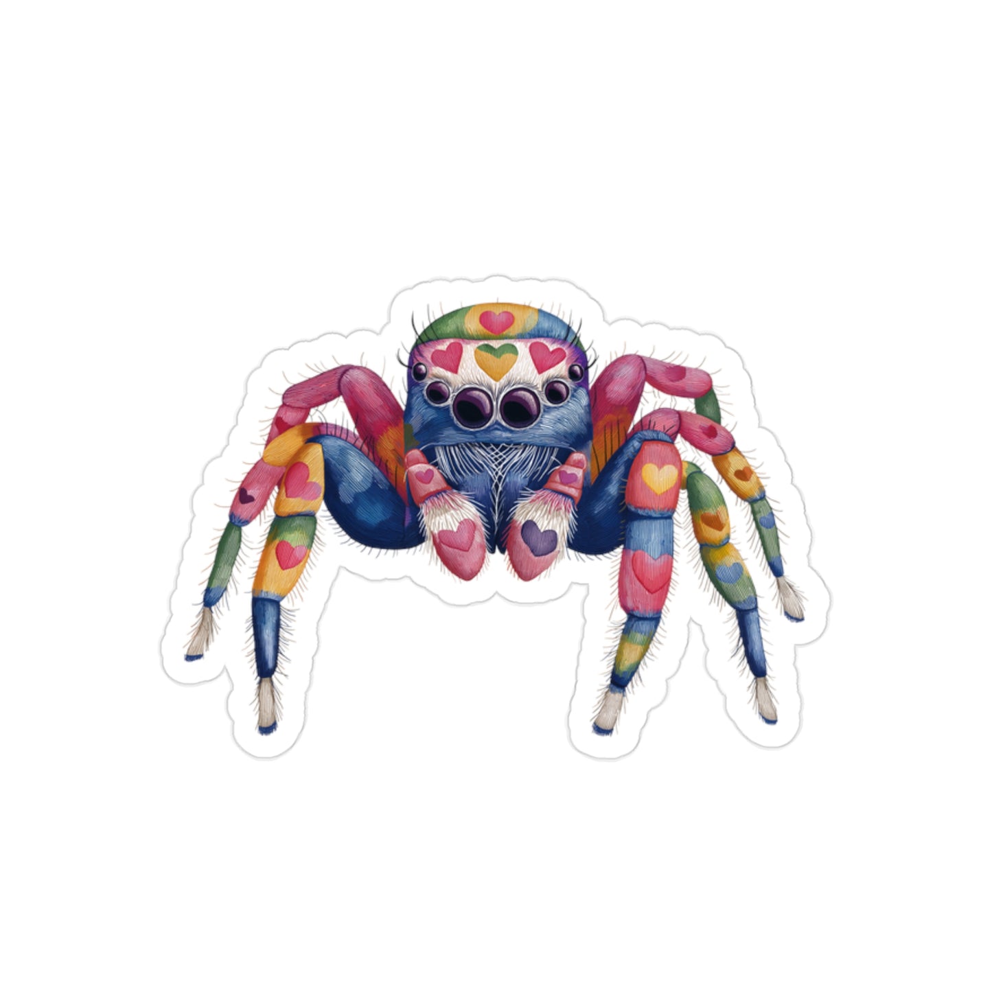 Rainbow Spider Love - Fun Die-Cut Sticker