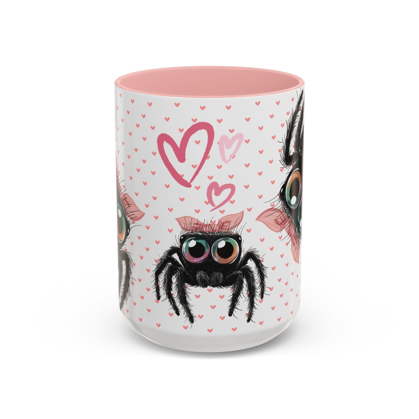 Pink Bow Jumping Spider Love Mug