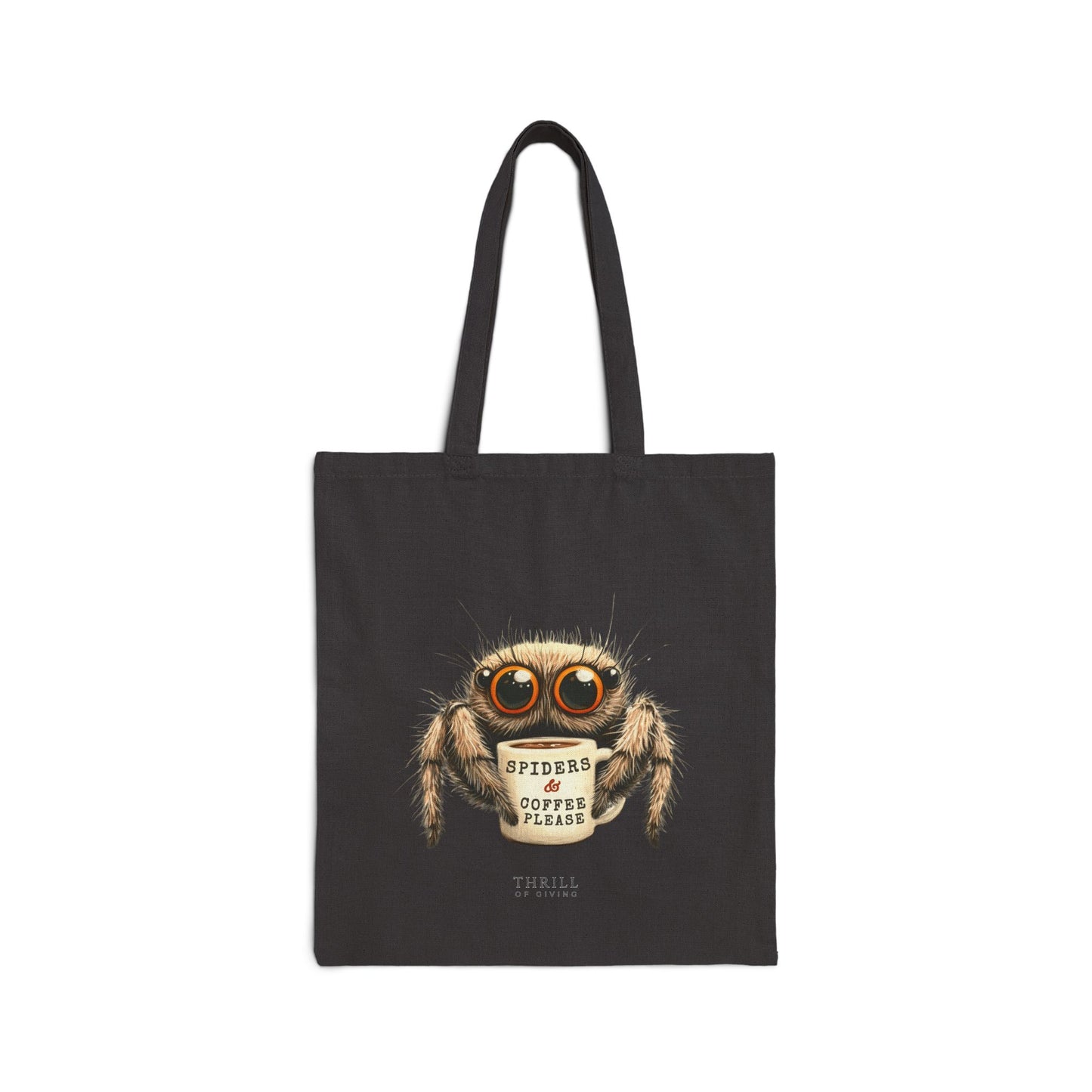 Spiders & Coffee Please - Cotton Canvas Tote Bag