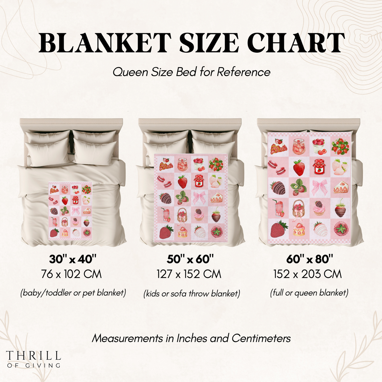 Pop Art Checkered Strawberry Blanket