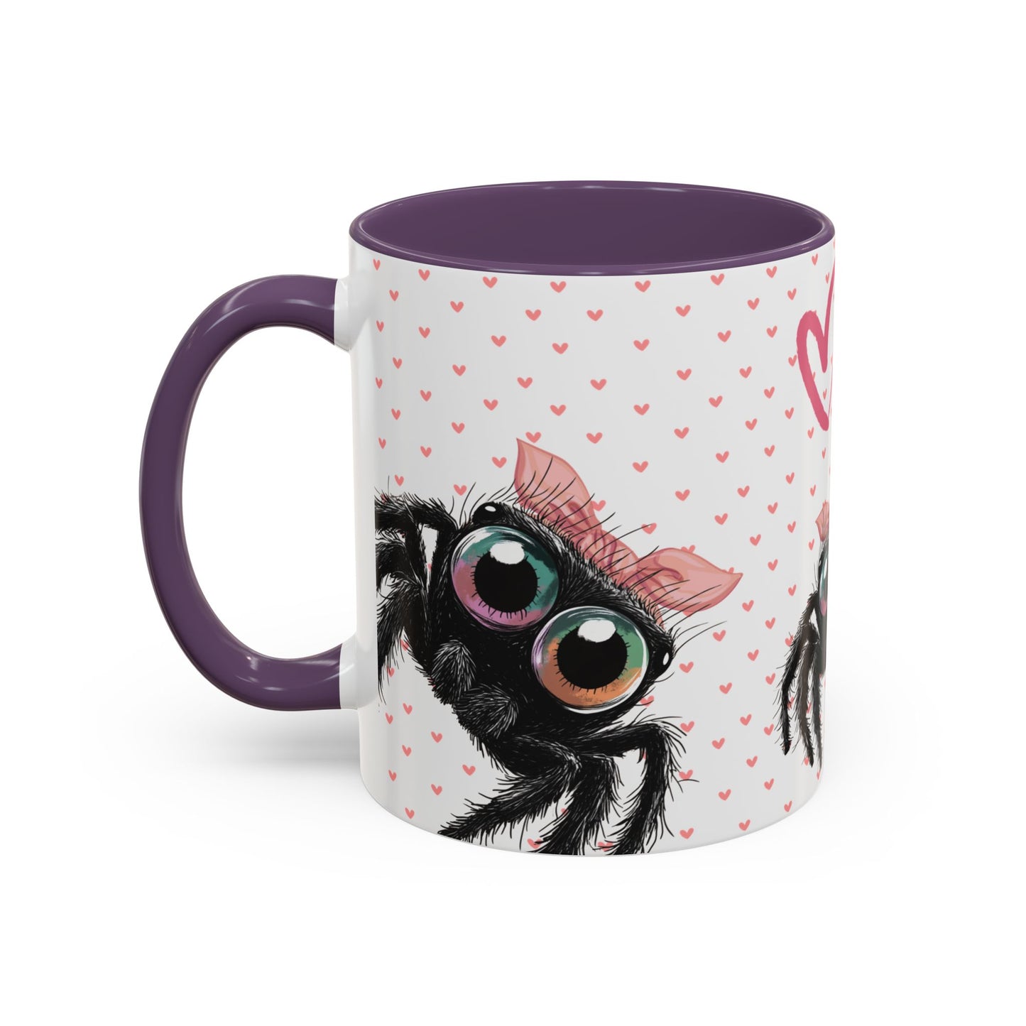 Pink Bow Jumping Spider Love Mug