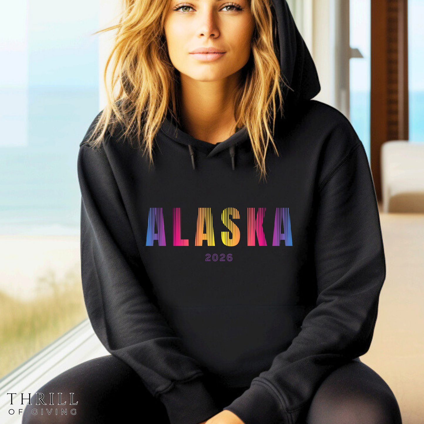 Aurora Borealis ALASKA Hoodie - Unisex Custom Hooded sweatshirt