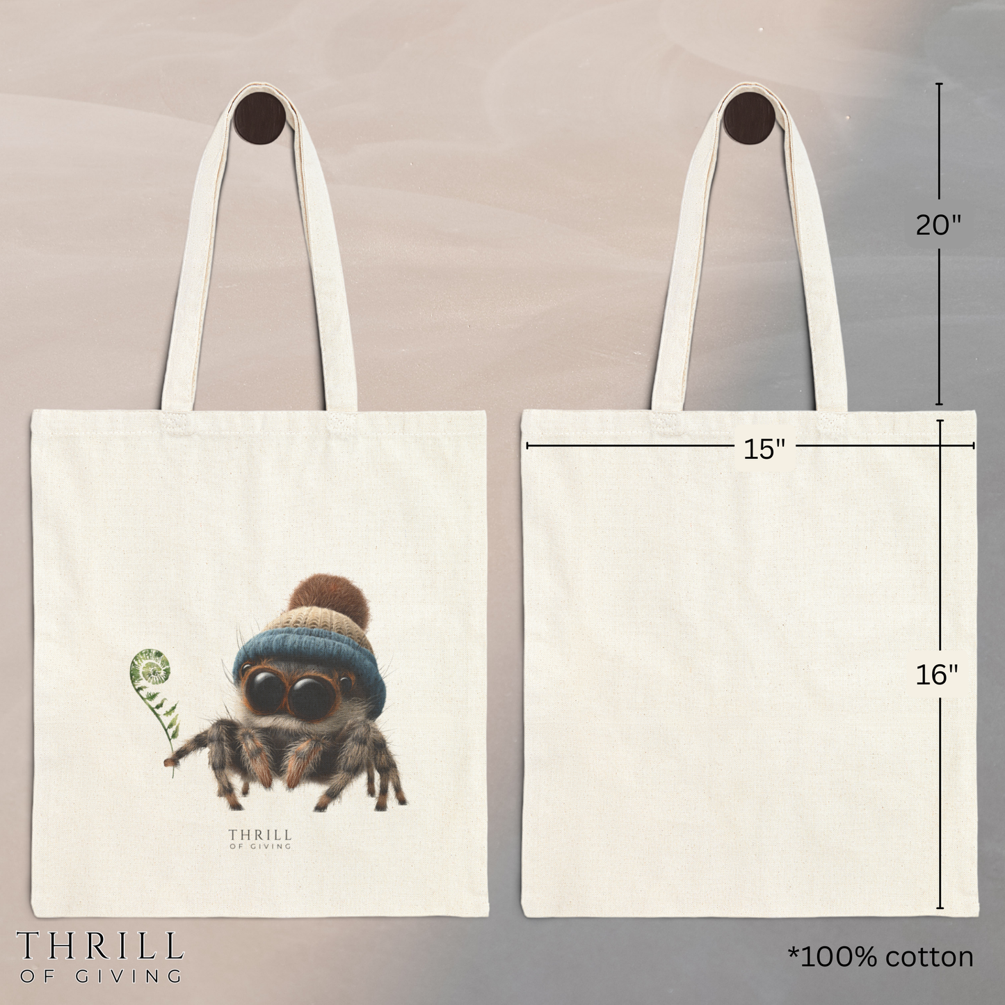 Curious Spider - Cotton Canvas Tote Bag
