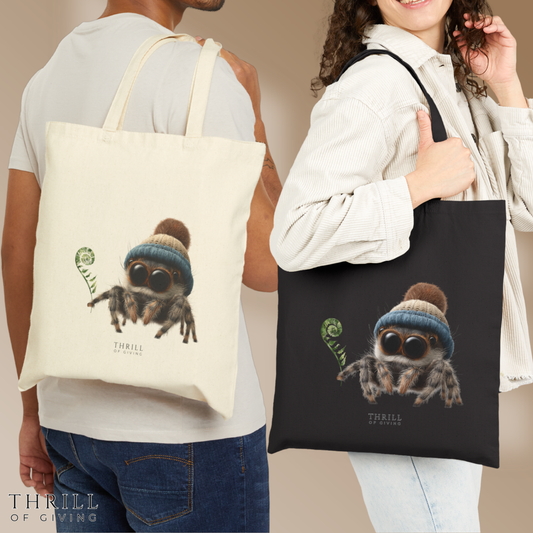 Curious Spider - Cotton Canvas Tote Bag