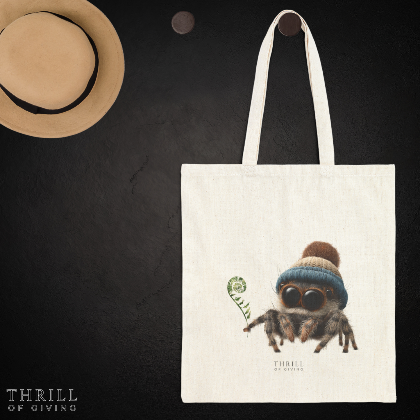 Curious Spider - Cotton Canvas Tote Bag