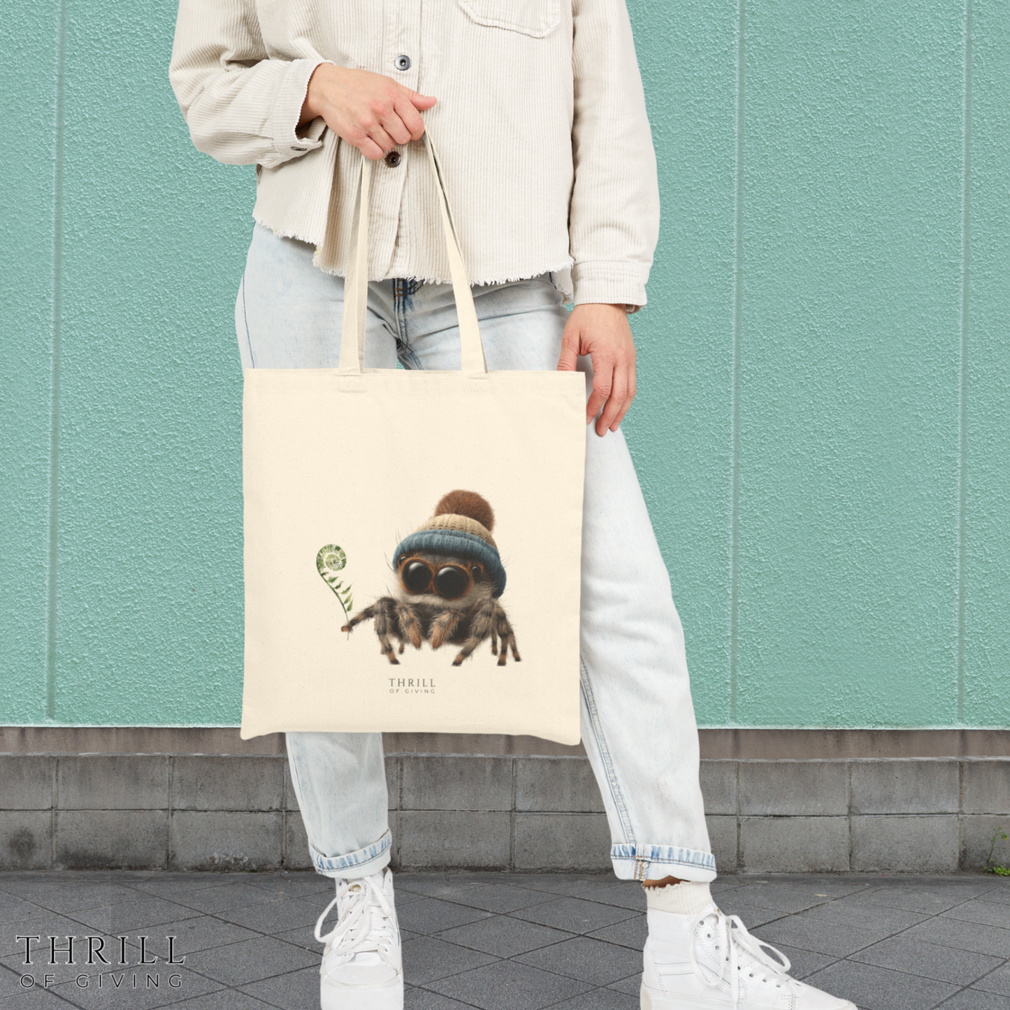 Curious Spider - Cotton Canvas Tote Bag