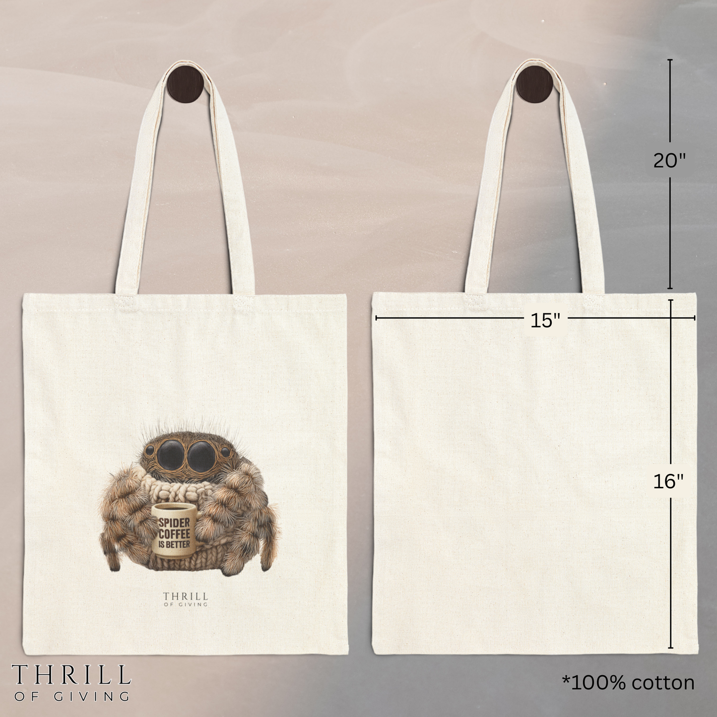 Spider Coffee is Better - Cotton Canvas Tote Bag