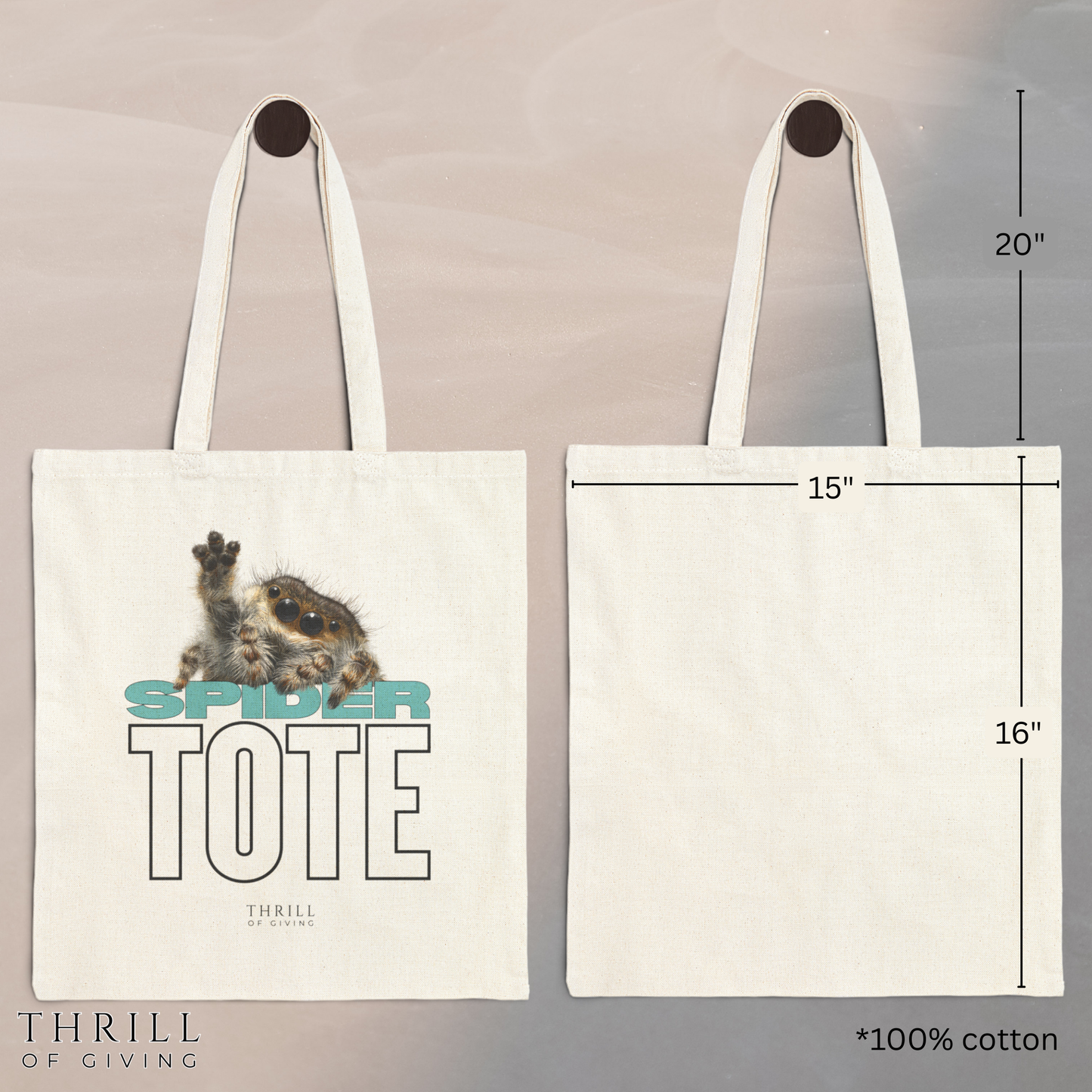 SPIDER Tote - Cotton Canvas Tote Bag