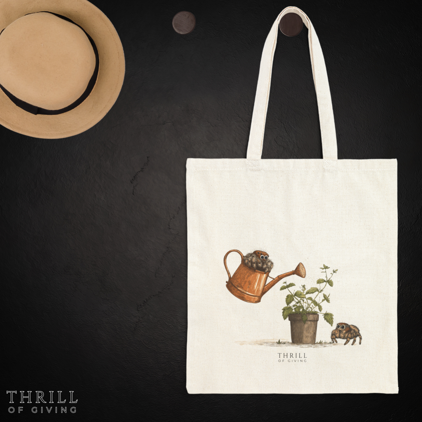 Gardening Time - Spider Cotton Canvas Tote Bag