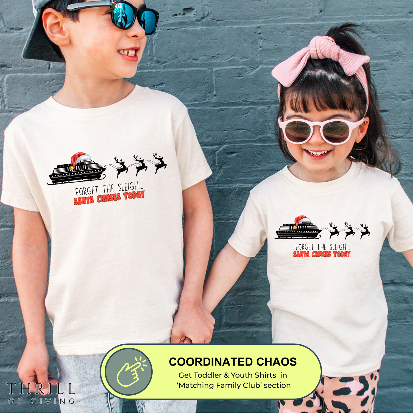 Funny Christmas Cruise T-shirt - Forget The Sleigh, Santa Cruises Today!