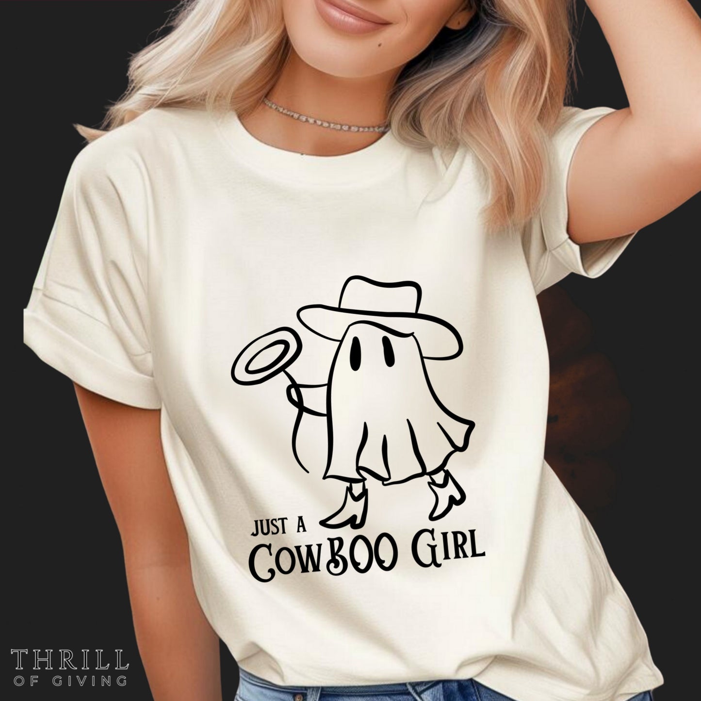 Cowgirl Halloween shirt - Cute Girly Ghost Cowgirl