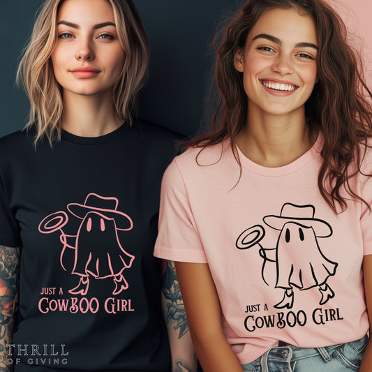 Cowgirl Halloween shirt - Cute Girly Ghost Cowgirl