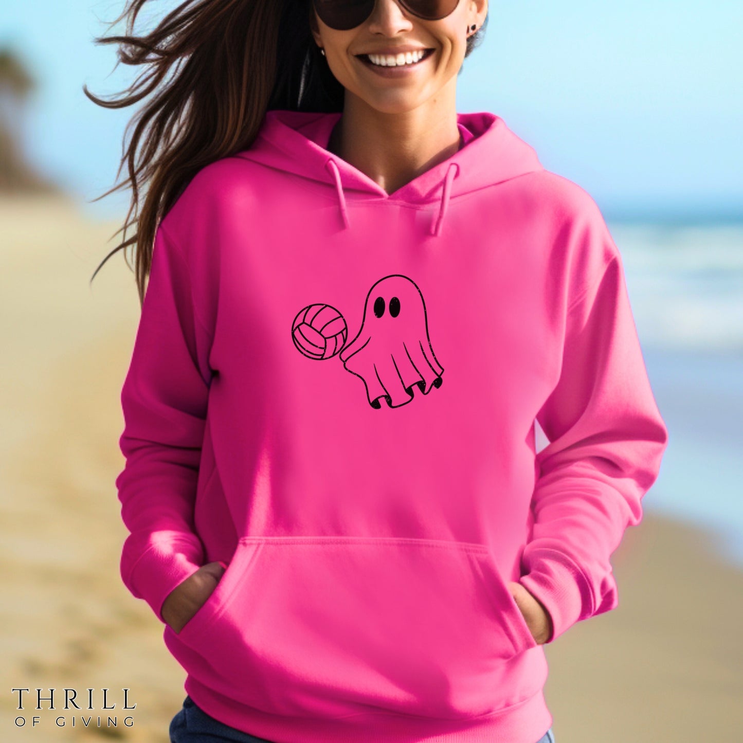 Volleyball Ghost Hoodie - Unisex Halloween hoodie