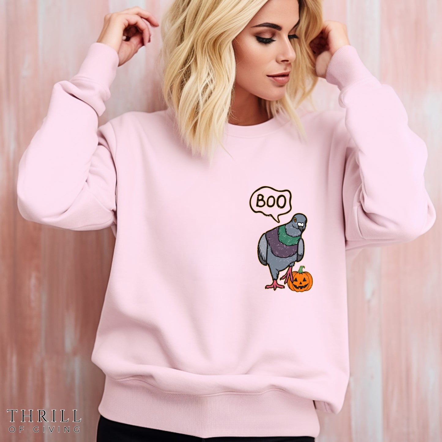 Boo Pigeon Unisex Sweatshirt - Halloween City Bird Sweatshirt