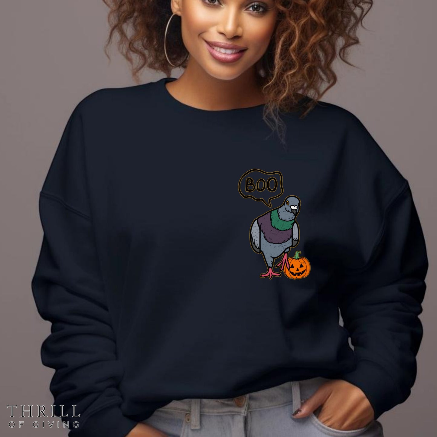 Boo Pigeon Unisex Sweatshirt - Halloween City Bird Sweatshirt