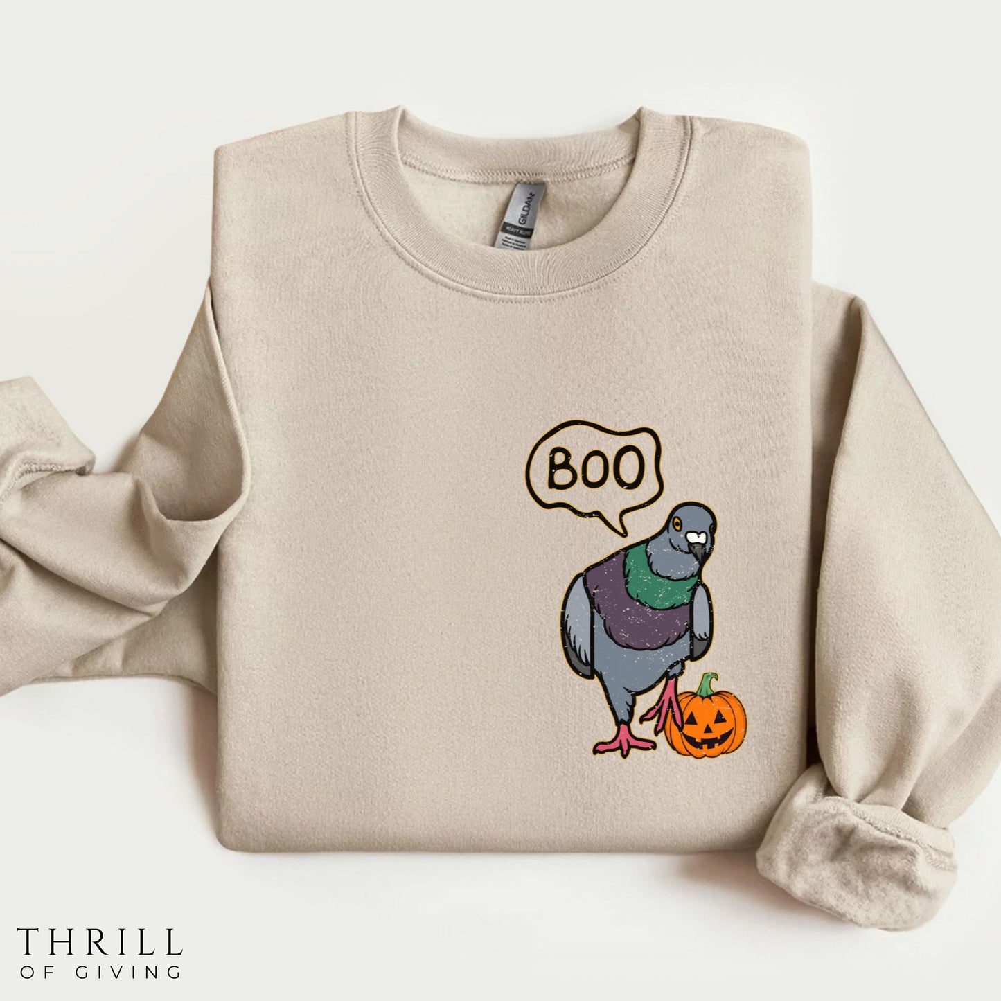 Boo Pigeon Unisex Sweatshirt - Halloween City Bird Sweatshirt