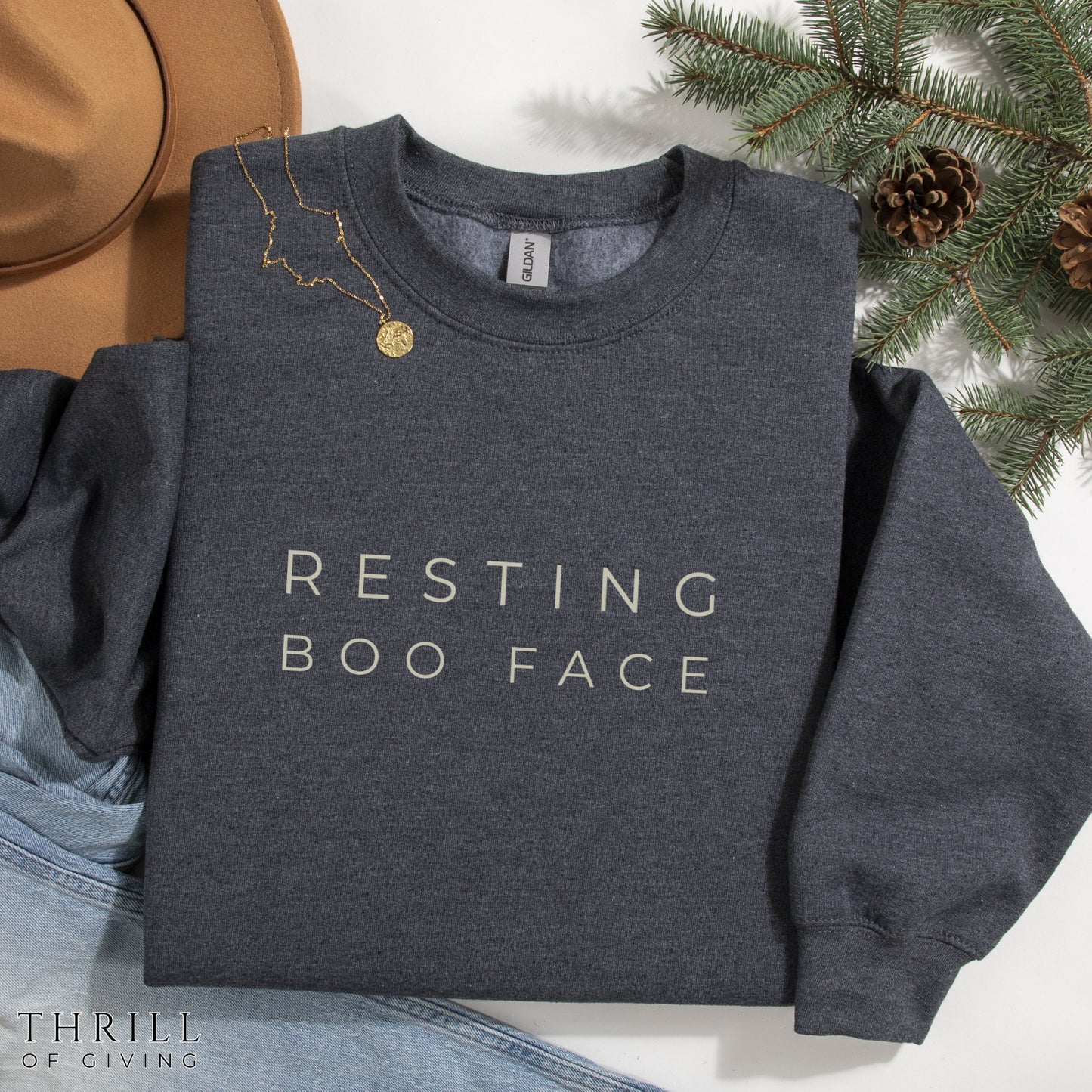 Resting BOO Face - Casual chic Halloween Sweatshirt