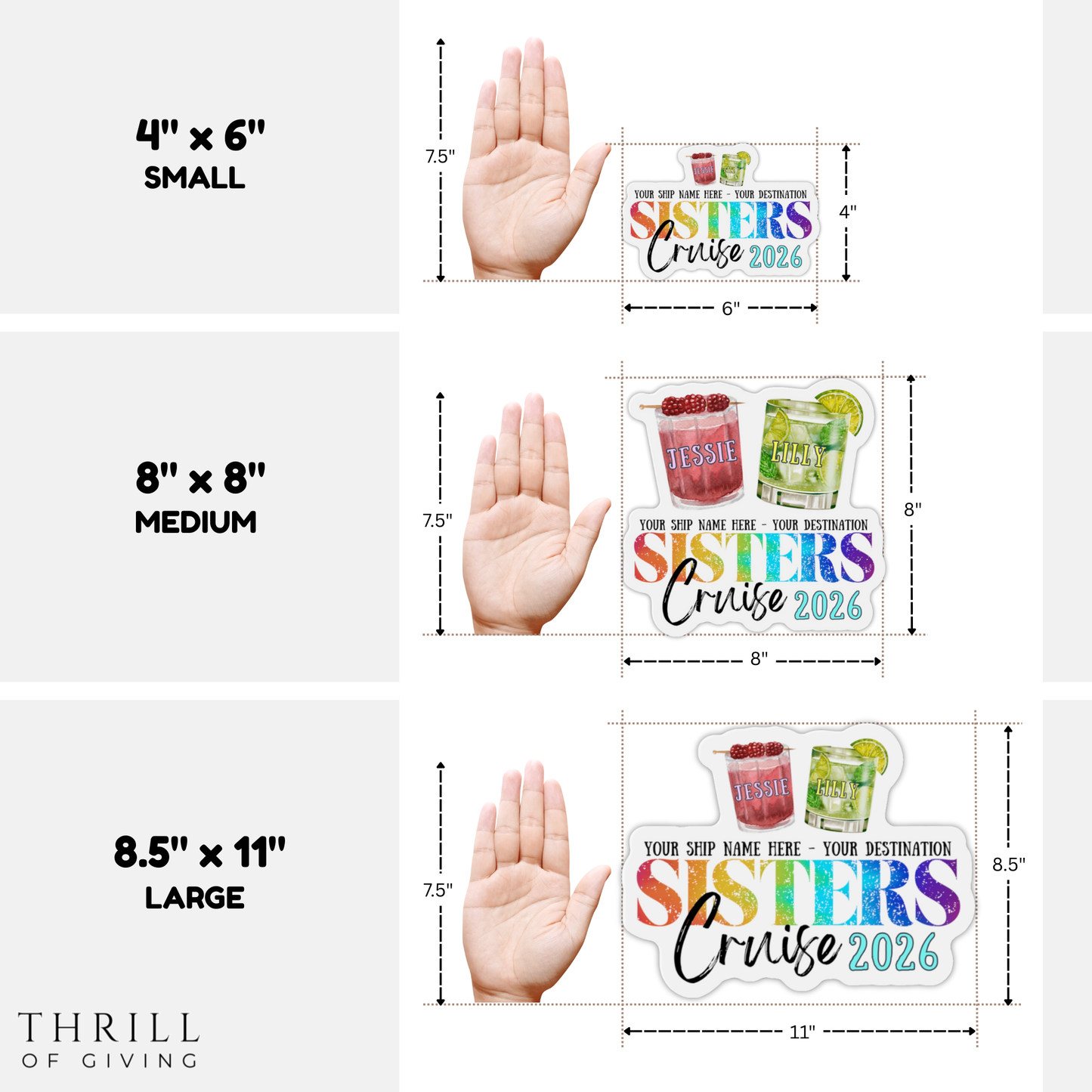 SISTERS CRUISE - Personalized Cruise Door Magnets