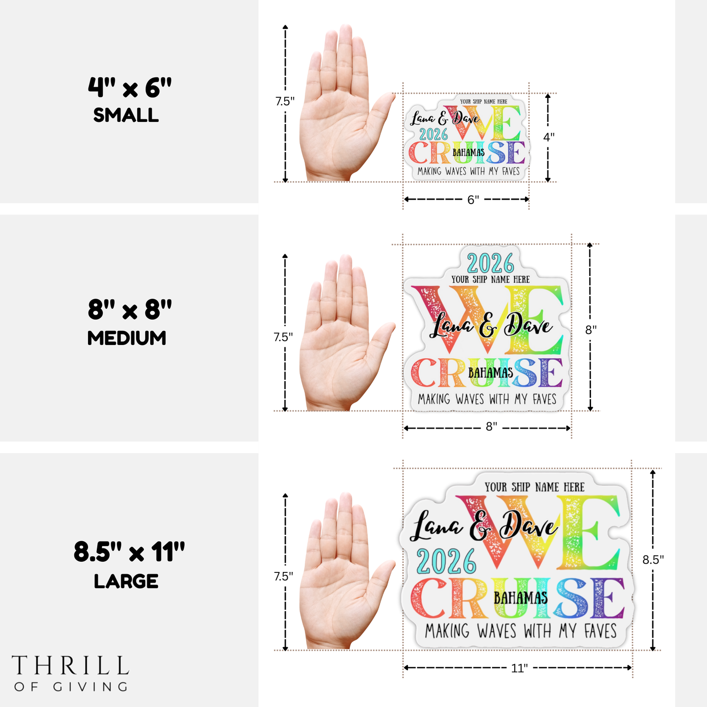 We CRUISE - Fun Personalized Cruise Door Magnets