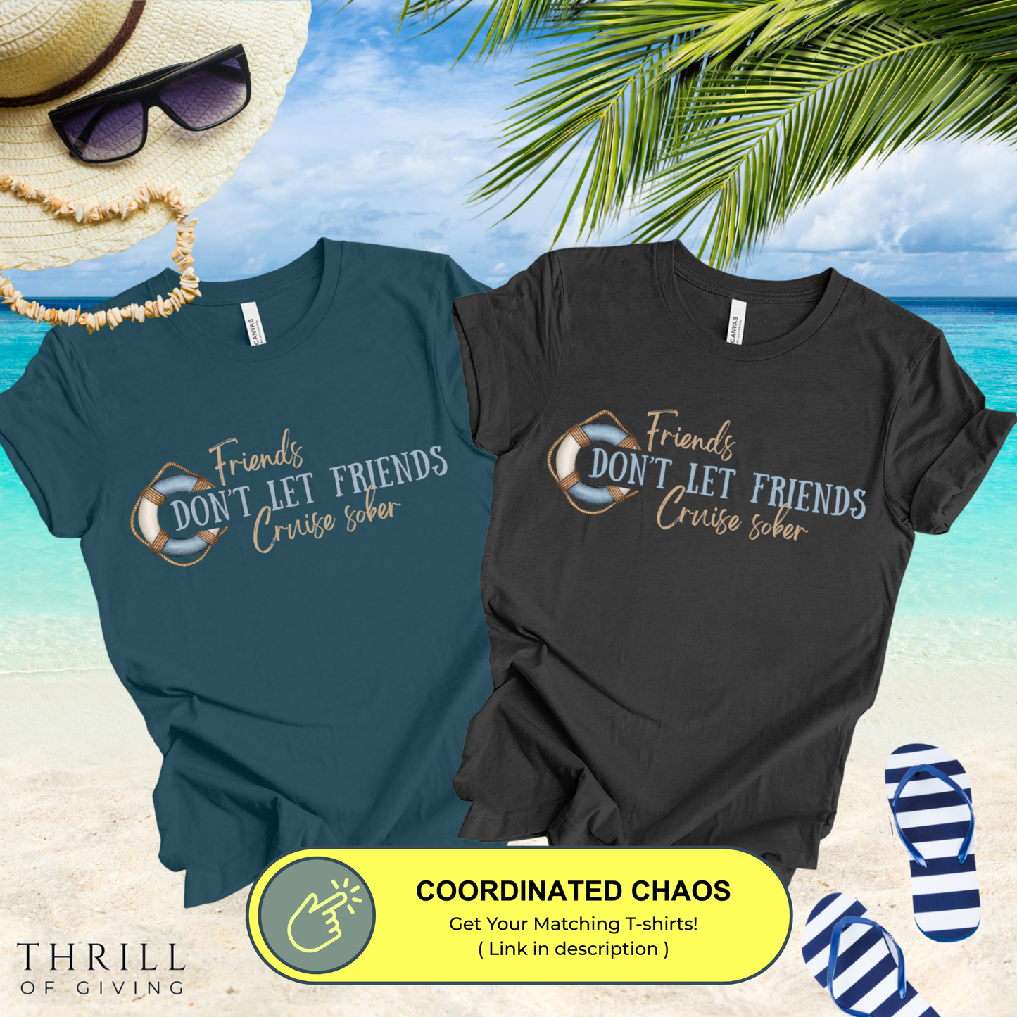 Funny Cruise Door Magnets - Friends don't Let Friends Cruise sober