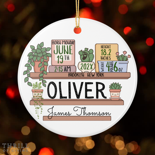 Custom Baby Stats Birth Ornament