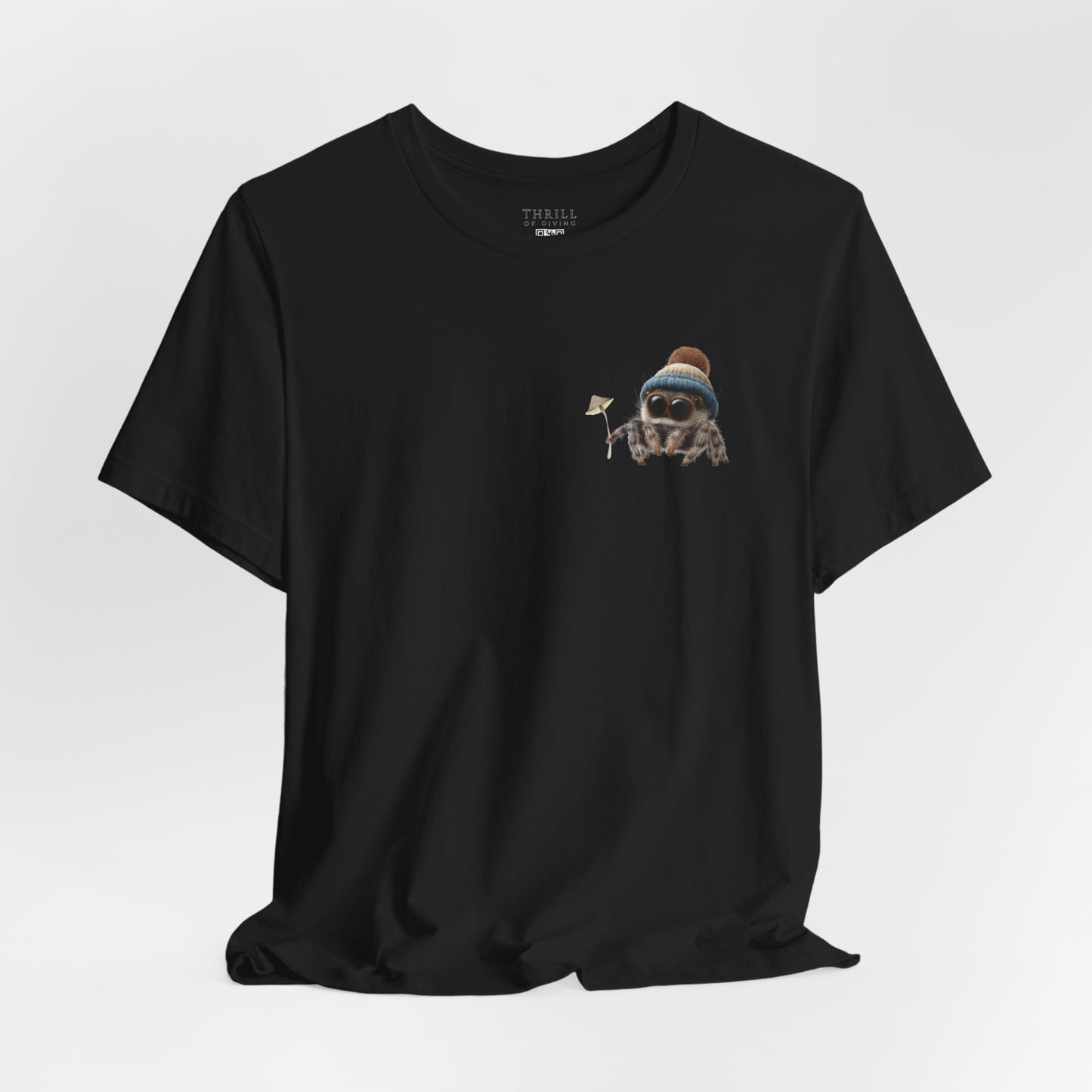 Magic Mushroom Adventures - Beanie Hat Jumping Spider T-Shirt