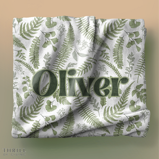 Personalized Baby Fern Blanket