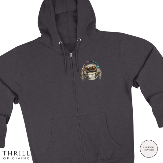 Jumping Spider Zip Hoodie - Spiders & Coffee
