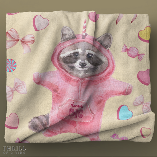 Cute Raccoon Kids Blanket
