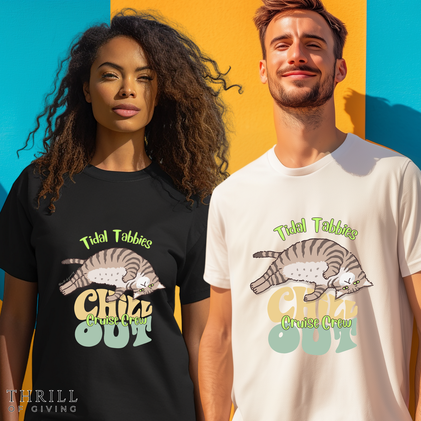 Funny Tidal Tabbies Cruise Crew T-shirt